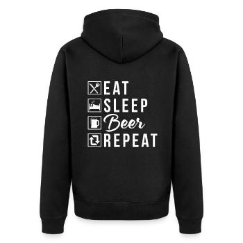 Beer Drinker Beer Gifts - Unisex Premium Organic Zip Hoodie - black - Back - Nico (187cm)