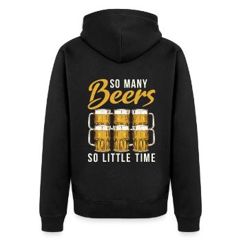 Beer Drinker Beer Gifts - Unisex Premium Organic Zip Hoodie - black - Back - Nico (187cm)