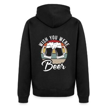 Beer Drinker Beer Gifts - Unisex Premium Organic Zip Hoodie - black - Back - Nico (187cm)