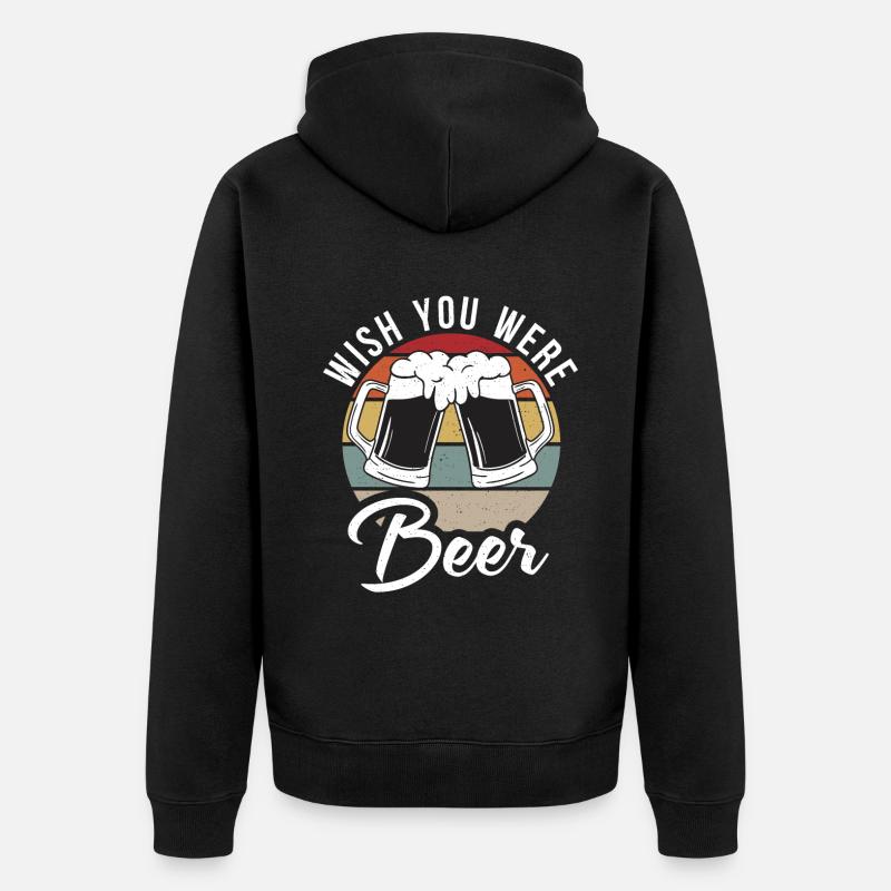 Biertrinker Bier Geschenke - Unisex Premium Bio Zip Hoodie - Schwarz