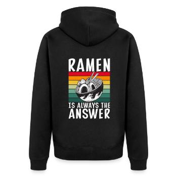 Ramen Lover - Unisex Premium Organic Zip Hoodie - black - Back - Nico (187cm)