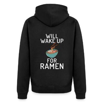 Ramen Lover - Unisex Premium Organic Zip Hoodie - black - Back - Nico (187cm)