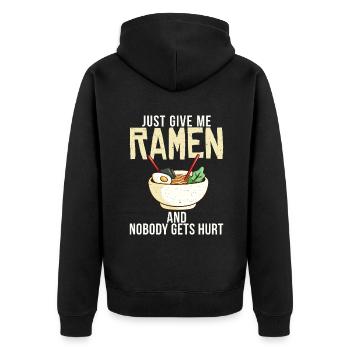 Ramen Lover - Unisex Premium Organic Zip Hoodie - black - Back - Nico (187cm)