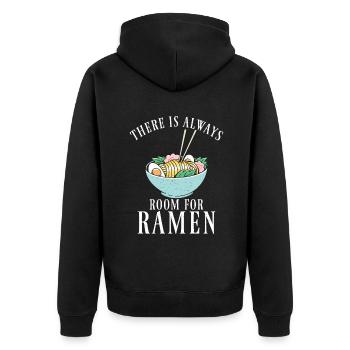 Ramen Liebhaber - Unisex Premium Bio Zip Hoodie - Schwarz - Hinten - Nico (187cm)