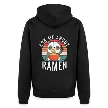 Ramen Lover - Unisex Premium Organic Zip Hoodie - black - Back - Nico (187cm)