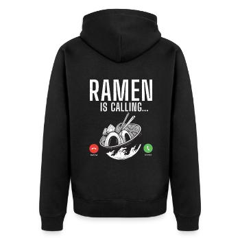 Ramen Lover - Unisex Premium Organic Zip Hoodie - black - Back - Nico (187cm)