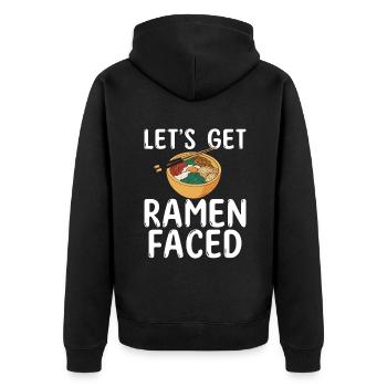 Ramen Lover - Unisex Premium Organic Zip Hoodie - black - Back - Nico (187cm)