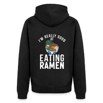 Ramen Lover - Unisex Premium Organic Zip Hoodie - black - Back - Nico (187cm)