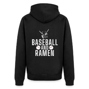 Ramen Lover - Unisex Premium Organic Zip Hoodie - black - Back - Nico (187cm)