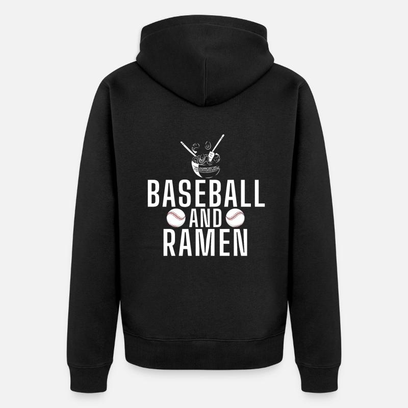 Ramen-Liebhaber - Unisex Premium Bio Zip Hoodie - Schwarz