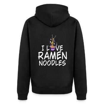 Ramen Lover - Unisex Premium Organic Zip Hoodie - black - Back - Nico (187cm)