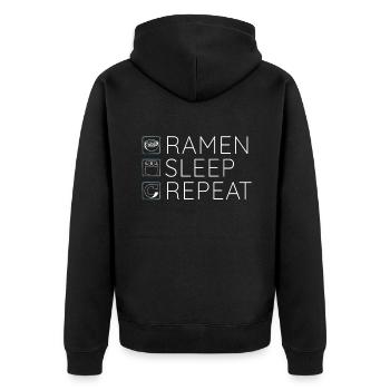 Ramen Lover - Unisex Premium Organic Zip Hoodie - black - Back - Nico (187cm)