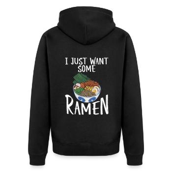 Ramen Lover - Unisex Premium Organic Zip Hoodie - black - Back - Nico (187cm)