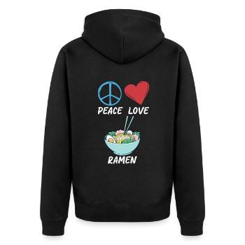 Ramen Lover - Unisex Premium Organic Zip Hoodie - black - Back - Nico (187cm)