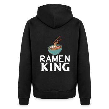Ramen Liebhaber - Unisex Premium Bio Zip Hoodie - Schwarz - Hinten - Nico (187cm)