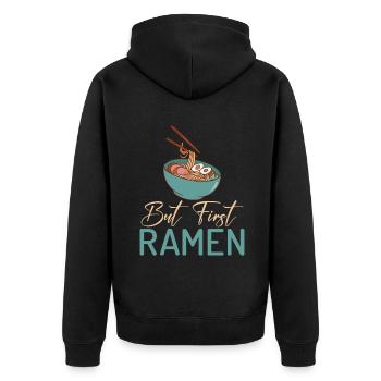 Ramen Lover - Unisex Premium Organic Zip Hoodie - black - Back - Nico (187cm)