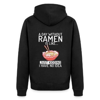 Ramen Lover - Unisex Premium Organic Zip Hoodie - black - Back - Nico (187cm)