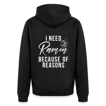 Ramen Liebhaber - Unisex Premium Bio Zip Hoodie - Schwarz - Hinten - Nico (187cm)