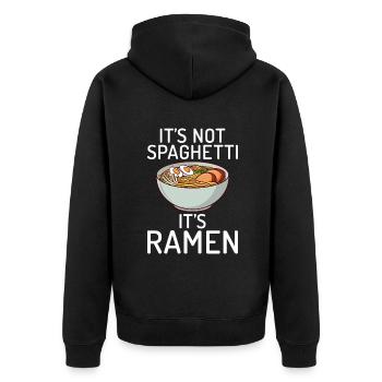 Ramen Liebhaber - Unisex Premium Bio Zip Hoodie - Schwarz - Hinten - Nico (187cm)