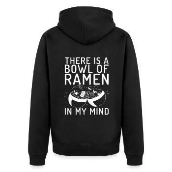 Ramen Lover - Unisex Premium Organic Zip Hoodie - black - Back - Nico (187cm)
