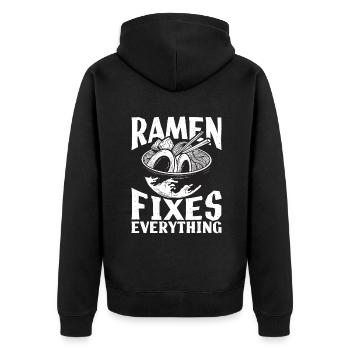 Ramen Lover - Unisex Premium Organic Zip Hoodie - black - Back - Nico (187cm)