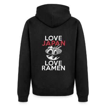 Ramen Lover - Unisex Premium Organic Zip Hoodie - black - Back - Nico (187cm)