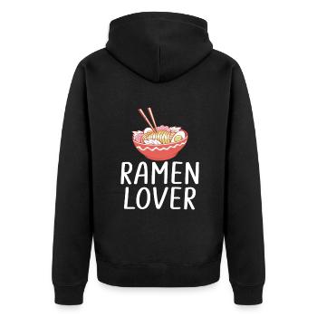 Ramen Lover - Unisex Premium Organic Zip Hoodie - black - Back - Nico (187cm)
