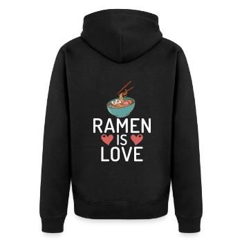 Ramen Lover - Unisex Premium Organic Zip Hoodie - black - Back - Nico (187cm)
