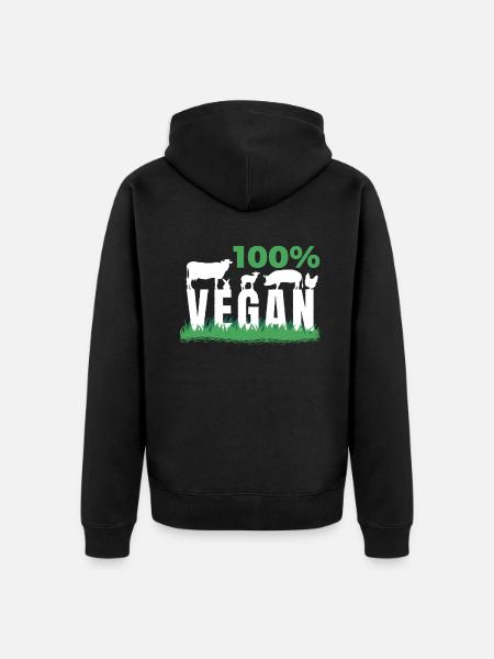 Veggie Lover Vegan Gift - Unisex Premium Organic Zip Hoodie - black