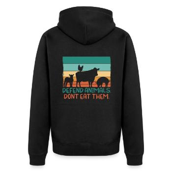 Veggie Lover Vegan Gift - Unisex Premium Organic Zip Hoodie - black - Back - Nico (187cm)