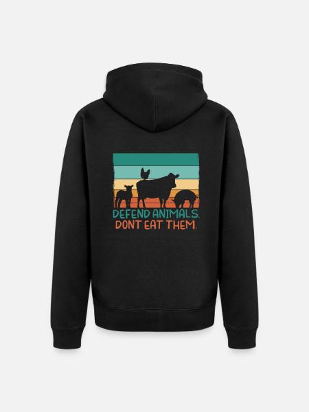 Veggie Lover Vegan Gift - Unisex Premium Organic Zip Hoodie - black