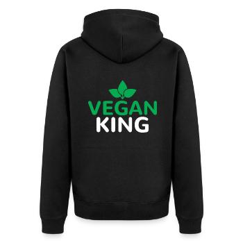 Veggie Lover Vegan Gift - Unisex Premium Organic Zip Hoodie - black - Back - Nico (187cm)