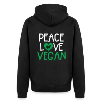Veggie Lover Vegan Gift - Unisex Premium Organic Zip Hoodie - black - Back - Nico (187cm)