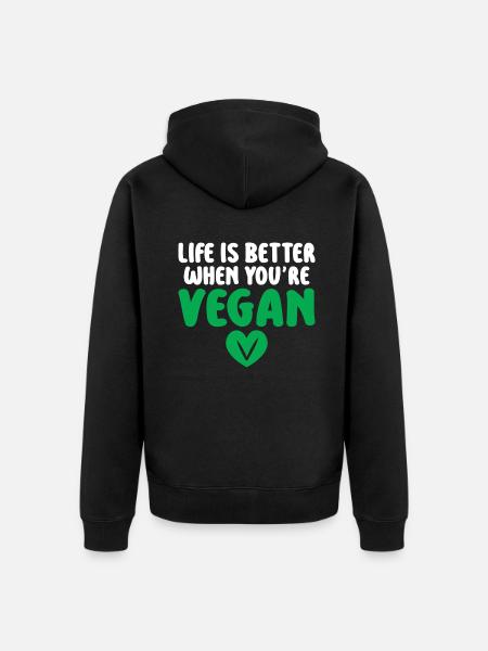 Veggie Lover Vegan Gift - Unisex Premium Organic Zip Hoodie - black