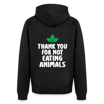 Veggie Lover Vegan Gift - Unisex Premium Organic Zip Hoodie - black - Back - Nico (187cm)