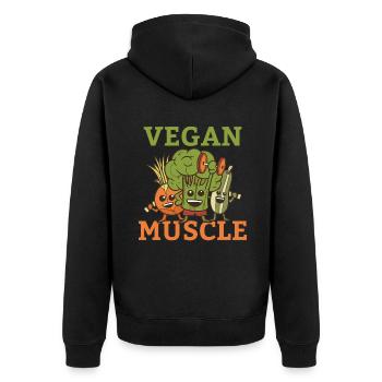 Veggie Lover Vegan Gift - Unisex Premium Organic Zip Hoodie - black - Back - Nico (187cm)
