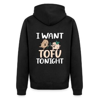 Veggie Lover Vegan Gift - Unisex Premium Organic Zip Hoodie - black - Back - Nico (187cm)