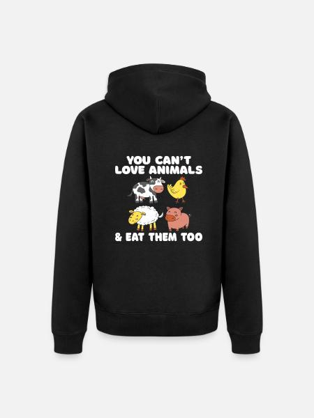 Veggie Lover Vegan Gift - Unisex Premium Organic Zip Hoodie - black