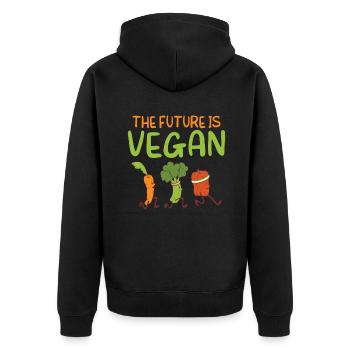 Veggie Lover Vegan Gift - Unisex Premium Organic Zip Hoodie - black - Back - Nico (187cm)