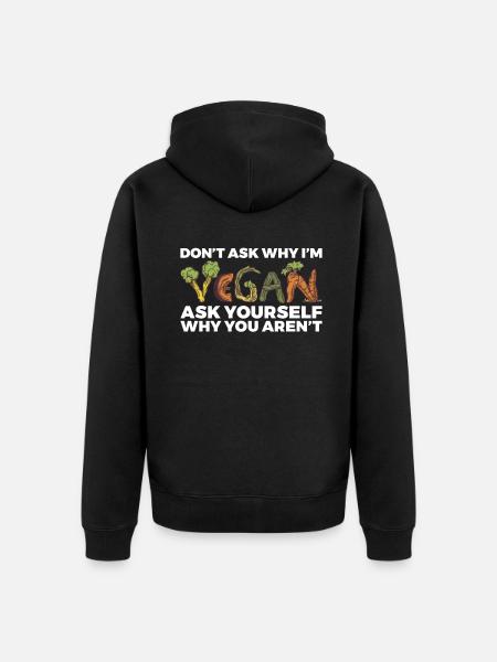 Veggie Lover Vegan Gift - Unisex Premium Organic Zip Hoodie - black