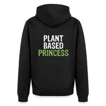 Veggie Lover Vegan Gift - Unisex Premium Organic Zip Hoodie - black - Back - Nico (187cm)