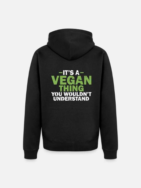 Veggie Lover Vegan Gift - Unisex Premium Organic Zip Hoodie - black