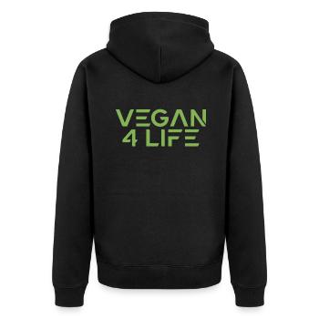 Veggie Lover Vegan Gift - Unisex Premium Organic Zip Hoodie - black - Back - Nico (187cm)
