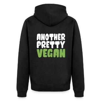Veggie Lover Vegan Gift - Unisex Premium Organic Zip Hoodie - black - Back - Nico (187cm)