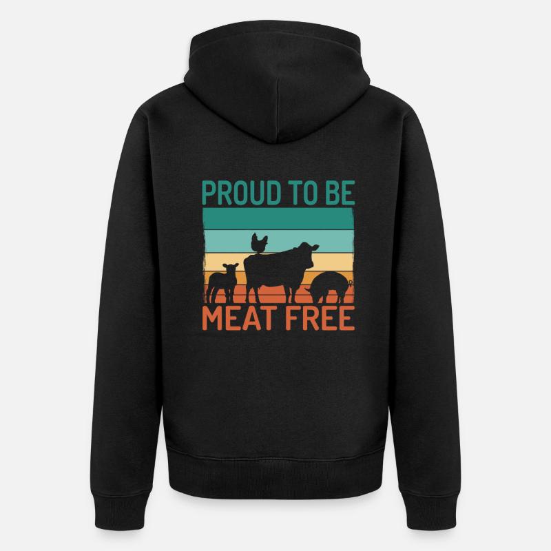 Veggie Lover Veganes Geschenk - Unisex Premium Bio Zip Hoodie - Schwarz