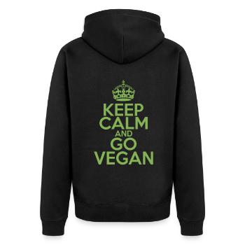 Veggie Lover Vegan Gift - Unisex Premium Organic Zip Hoodie - black - Back - Nico (187cm)