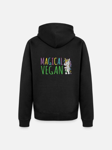 Veggie Lover Vegan Gift - Unisex Premium Organic Zip Hoodie - black