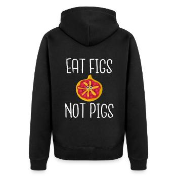Veggie Lover Vegan Gift - Unisex Premium Organic Zip Hoodie - black - Back - Nico (187cm)
