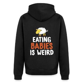 Veggie Lover Vegan Gift - Unisex Premium Organic Zip Hoodie - black - Back - Nico (187cm)