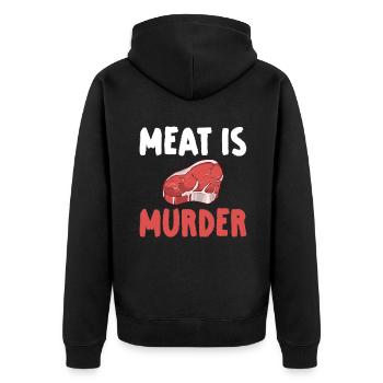 Veggie Lover Vegan Gift - Unisex Premium Organic Zip Hoodie - black - Back - Nico (187cm)